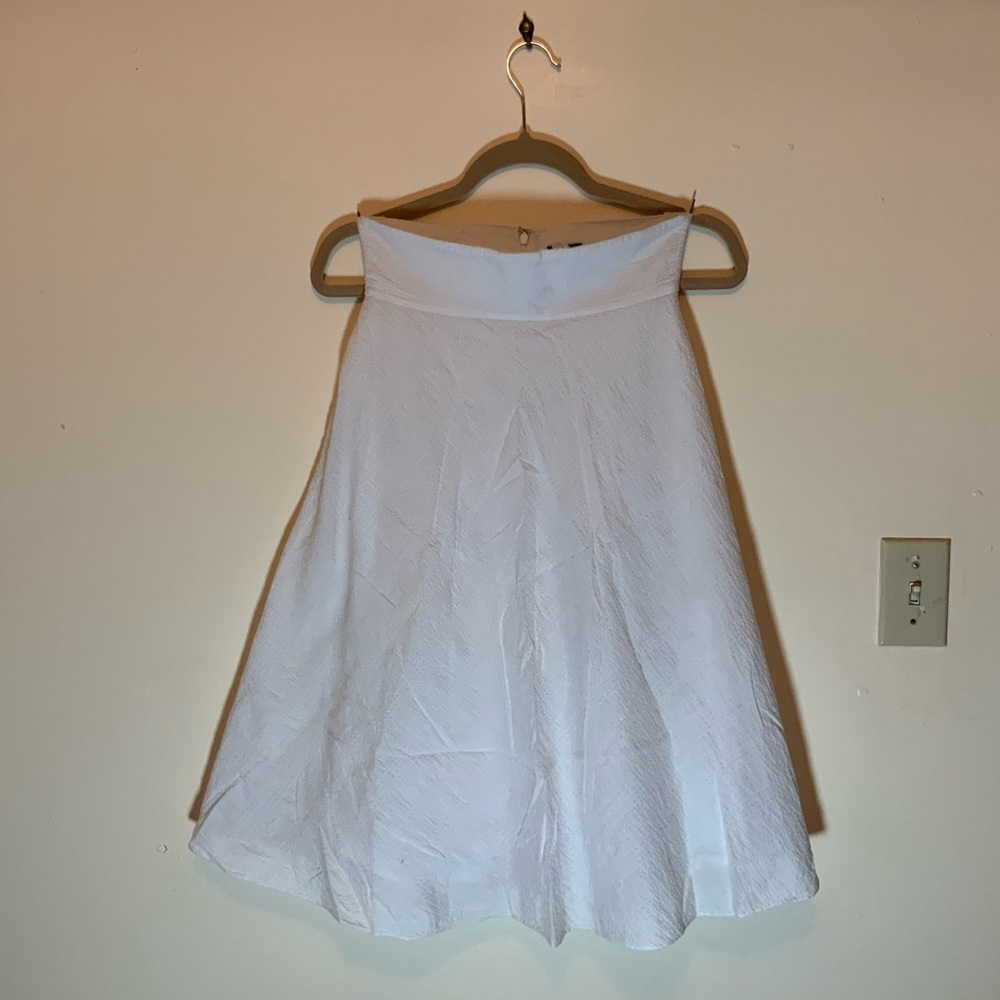 J. Crew White Crepe Flared skirt